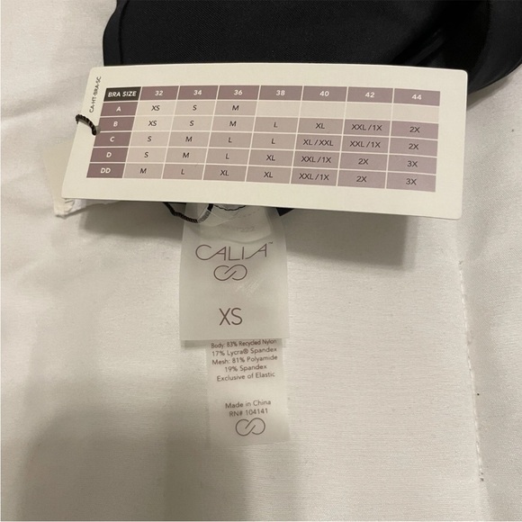 Calia Black Racerback Sports Bra XS NWT Mesh Back Athleisure - Picture 8 of 8